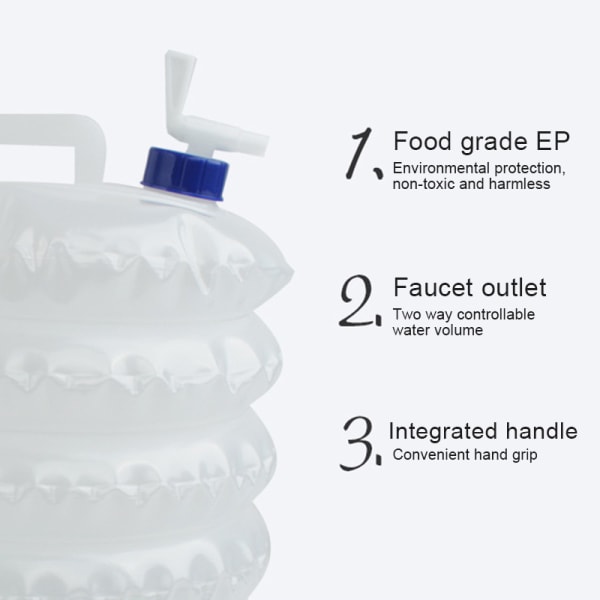 Vikbar vandpose Krymphink Udendørs sammenklappelig bilvandbeholder PE vandpose