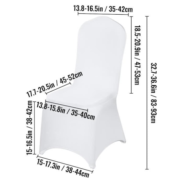 10-pack Stretch Stolsöverdrag - VEVOR - Vita Spandex Överdrag[JUN] Vit