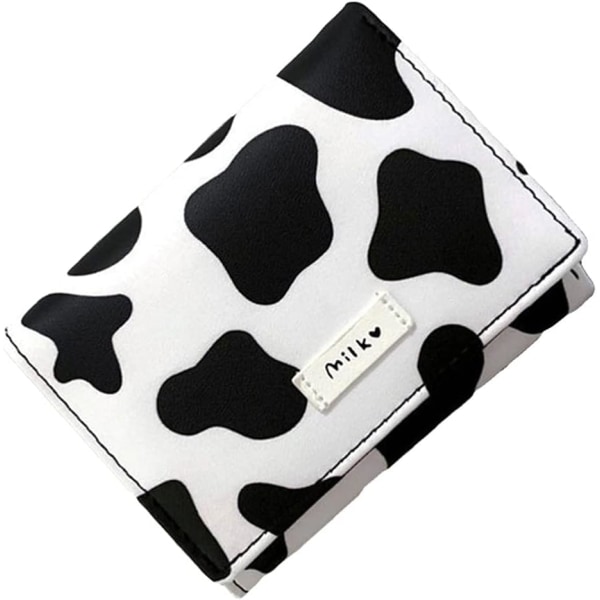 Cow Print Wallet Kawaii Wallet PU Tri- Folded Cow Print Purs
