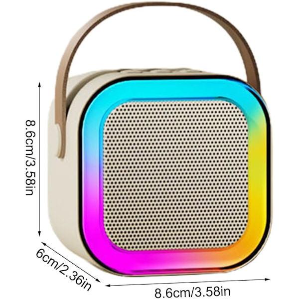 Bærbar Karaoke-system, Trådløs Mikrofon og Høytaler for Sang Hjemme White double wheat