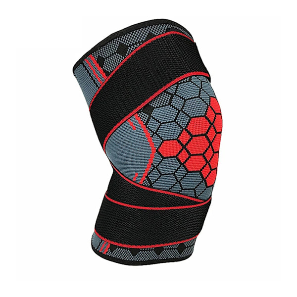 Sport Knäbandage Elastiskt Stöd Knäärm Kompressionsbygel för Träning Gym Vandring Röd Red L