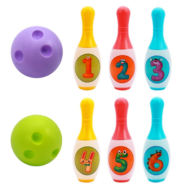 Barn Bowling Set Leksaker Pojkar Flickor med nummer 18CM