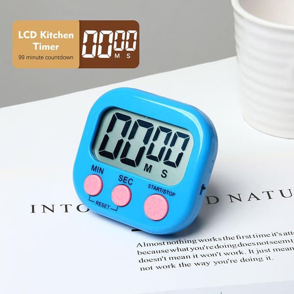 Digital matlagnings timer med stor LCD-display och uppräkningsfunktion pink 1PCS