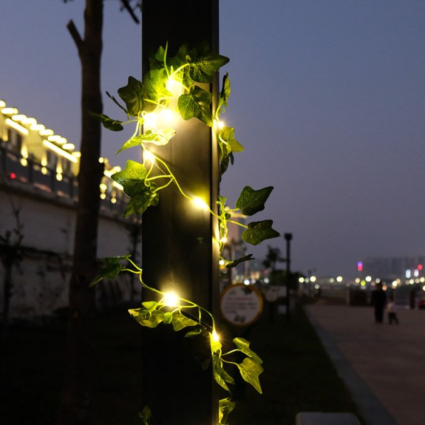 Strängljus för utomhusbruk, 100 ljusa konstgjorda murgröna ljusslingor, W