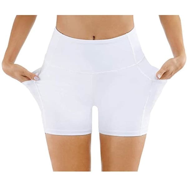 Högmidjade yogashorts för kvinnor med sidoficka för telefon [JUN] S
