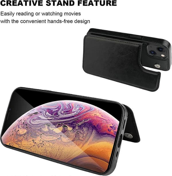 iPhone 13 Wallet Case med Kortholder & Dobbelt Magnetisk Lukning [JUN]
