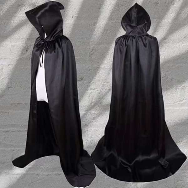 Halloween Grim Reaper Kappe til Voksne & Børn, Sort Kappe[JUN]