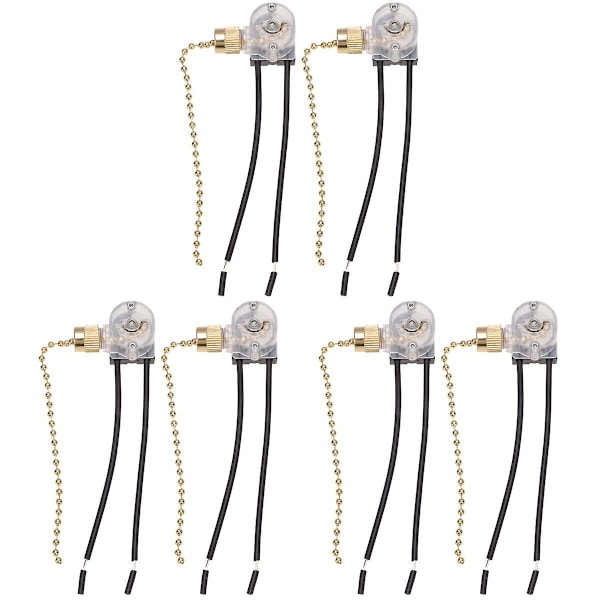 6 st Takfläktbrytare Fläkt Dragkedja Operatör Taklampa Switch Ersättningsdel för Home Sc 6 pcs 6 pcs 1