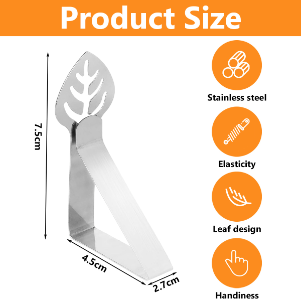 Bladformad picknick dukklämma utomhus i rostfritt stål dekorativt cover Klämstift för fest Bröllop Restaurang Camping oumbärliga tillbehör