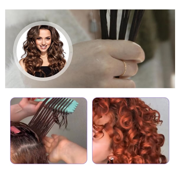 Lila lockig hårborste - Bounce Curl Brush, Define Styling Brush