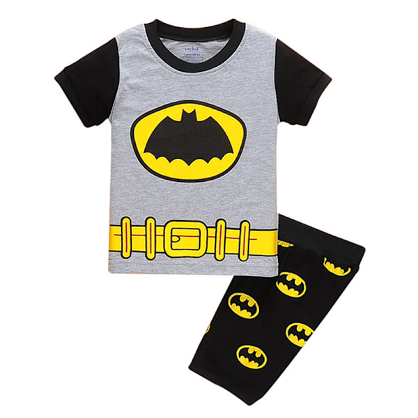 Børne Pyjamas Sæt Tegneserie T-shirt Shorts Nattøj Outfit Batman Batman 120cm