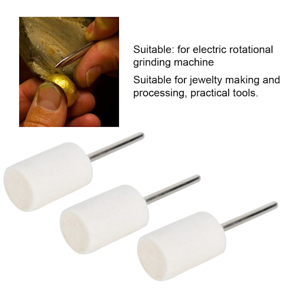 20 stk 2,35 mm skaft ullpoleringspoleringshjul slipningsskiva smykkepoleringsverktøy tilbehør