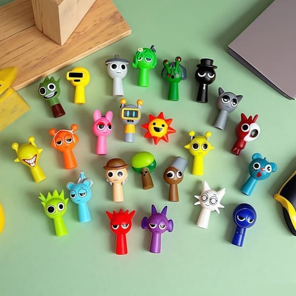 24-delt Sprunki Mini Figur Sæt - Anime PVC Model Incredibox Legetøj [JUN]