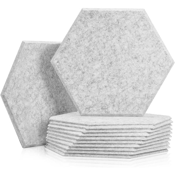 Hexagon Acoustic Panels with Stickers, 12 Pcs, High Density