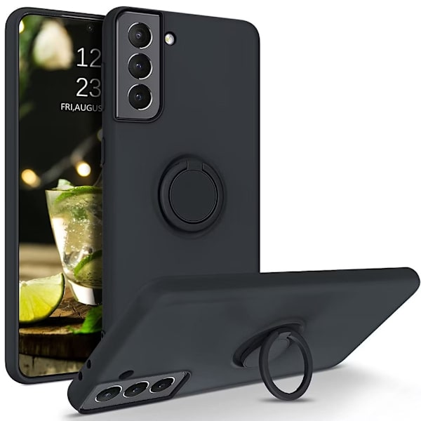 Samsung S21 Silikonskal med Magnetisk Ringhållare - Grön[JUN]
