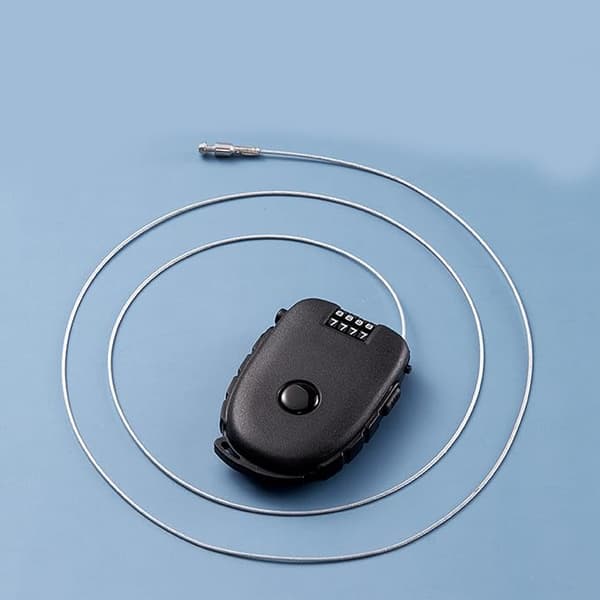 4-siffrigt kombinationslås med utdragbar kabel för bagage, bärbart lösenordslås för resväskor, lång flexibel säkerhetskabeldesign