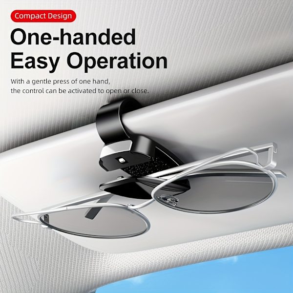 Bilbrilleholderclips - Universal Oval ABS-montering til solbriller og briller 【Vit】