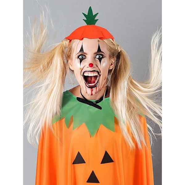 Halloween Pumpa Kostym Set för Vuxna - Pumpa Poncho med Tillbehör