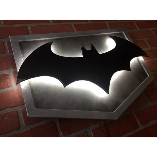 Batman Led Night Light Superhero 3d Vägglampa Atmosfär Logg