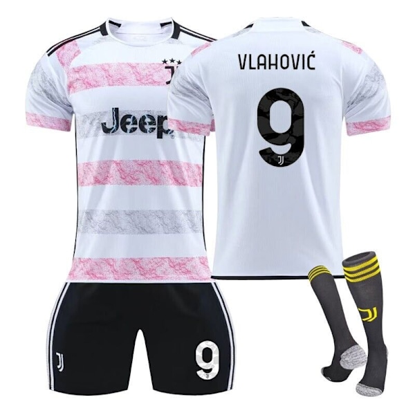 23-24 Voksne Barn Gutter Fotballsett Fotballtreningsdrakt Sportsklær 3-delt sett 2324 Juventus Borte#9 2324 juventus away#9 18