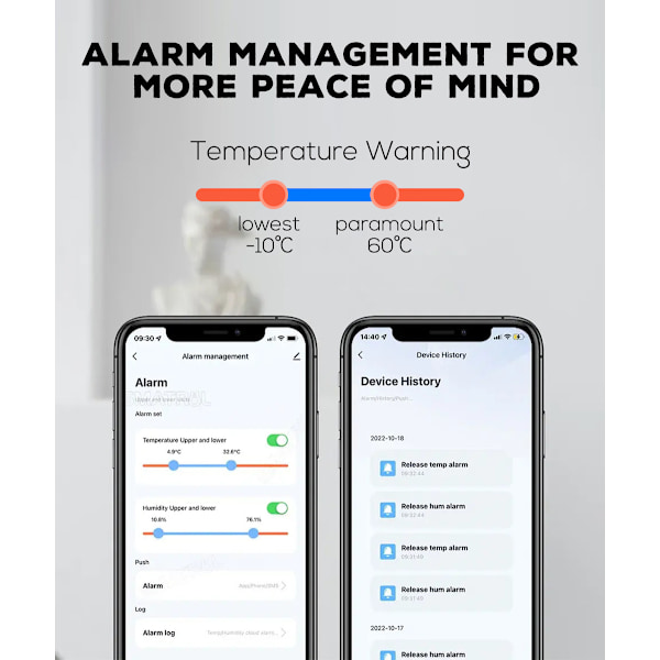 Smart WiFi Termometer & Hygrometer 4-pack med appvarningar