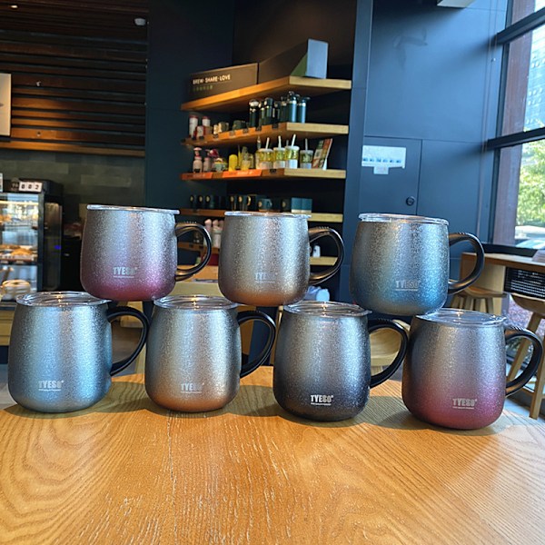 Wekity Stor Kapacitet Gradient Krus Semestergave Rustfrit Stål Kaffekrus, 473ml