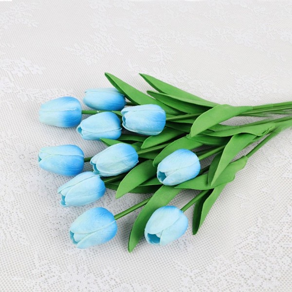 Kunstige Blomster Silke Tulipaner BLÅ blue