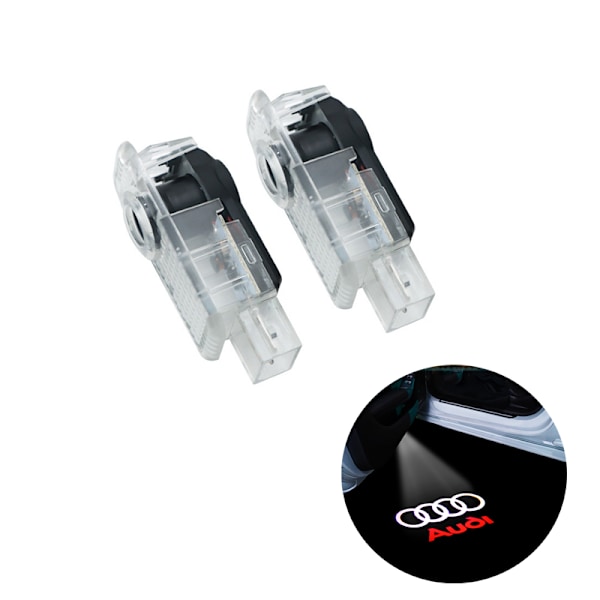 2 stk velkomstlys for Audi Car Led Laser Projector Light Logo D Two packs