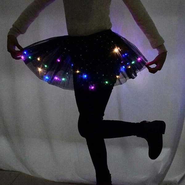 LED Tutu Nederdel med Lys til Fest, Rave & Cosplay[JUN] blue one size