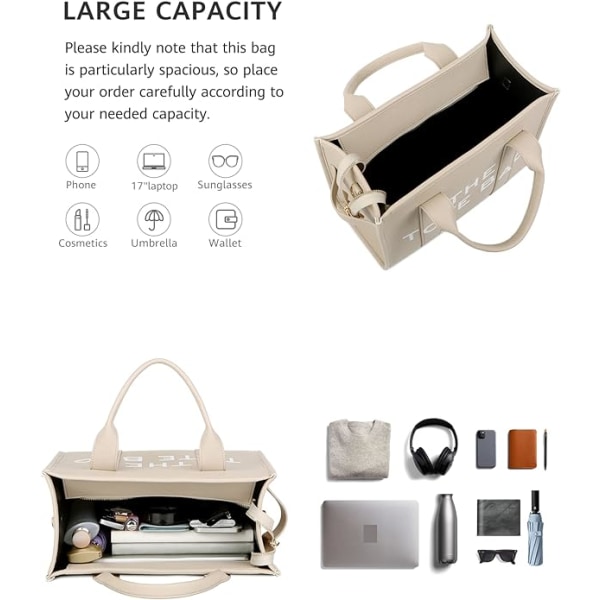 Naisten käsilaukku, PU-nahkainen käsilaukku, olka-, crossbody- tai käsilaukku kouluun, toimistoon, matkoille (10,6X13X6,3 tuumaa)