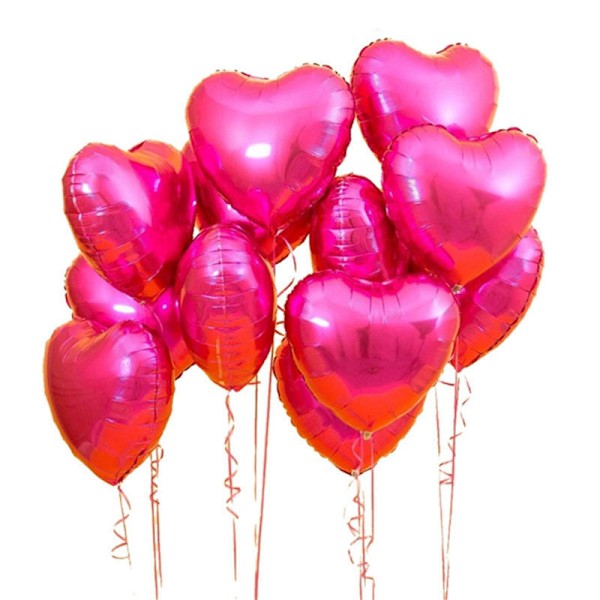 10 stk 18 tommers hjerteformede ballonger rosa Til bryllupsforlovelsesdekorasjon Valentinsdag bryllupsfestdekorasjon