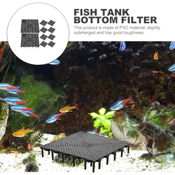 Akvariebunnfilter - Under Grus Filterplate 15x15cm - Isolerende Skillevegg, Lett å Klippe og Installere