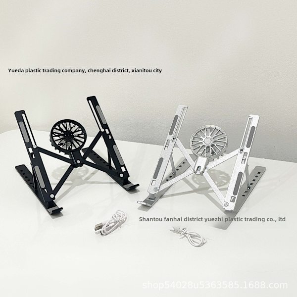 Bærbar computer stand Foldbar varmeafledning aluminiumslegering stand Bærbar opbevaring løfte bærbar computer stand (sølv med blæser)
