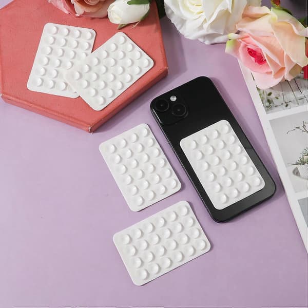 5-pack Silikon Sugpropp Telefonhållare, Multifunktionell Bilhållare [JUN] White