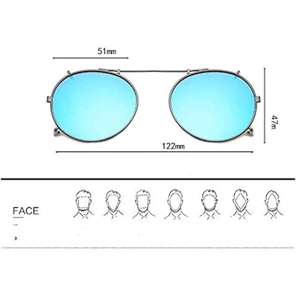 Clip-on solbriller polariserede unisex til receptpligtige briller-