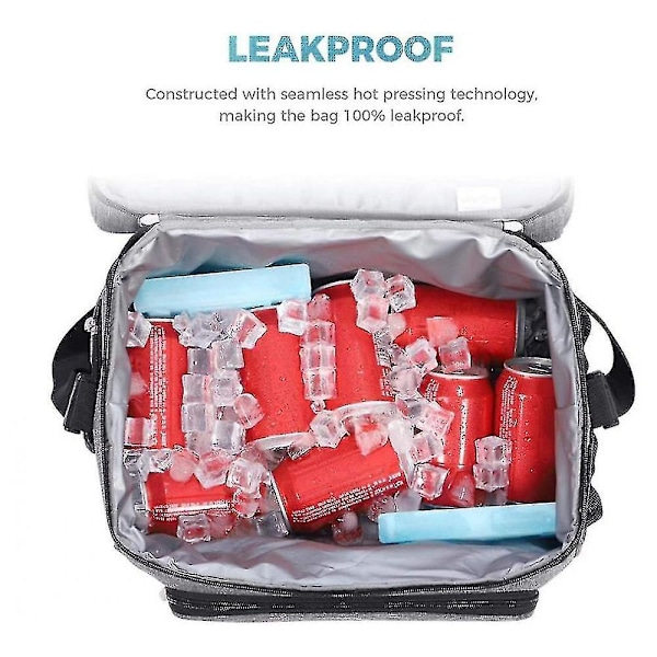 Stor Lunchväska 26l Isolerad Lunchbox Mjuk Kylväska Kylväska (svart)