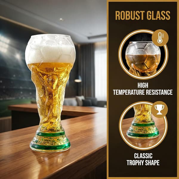 2026 VM-trofæ ølglas 500 ml holdbart glas fodboldgave til mænd far