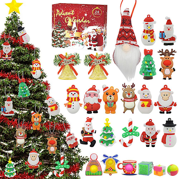 2024 Jul 24-dagers nedtellingskalender Juletre Henge Ornament Blind Box Barn Gaver