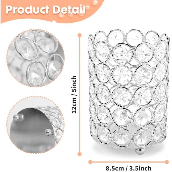 Kirkas Kristalli Timantti Kosmetiikkaharjan Säilytysteline, Kynttilänjalka Hääihin, Jouluun, Syntymäpäiville, Lahjaksi, Kotiin, Toimistoon, Pöydälle