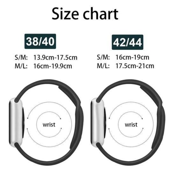 Apple Watch kompatibel armbånd silikone MINT FLOWER 42/44/45 mm