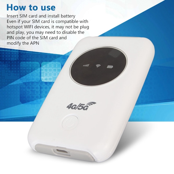 Lukittu 4G LTE USB WiFi-modeemi 300 Mbps 5G SIM-kortpaikalla 0.2