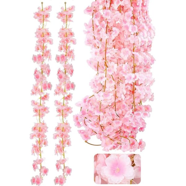 Konunus Paket med 4 x 1,8 m Konstgjorda Blommor Körsbärsblomgirlang KLB