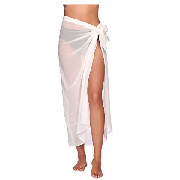 Strand Sarong Pareo Bikini Wrap Kjol Cover Up För Badkläder white