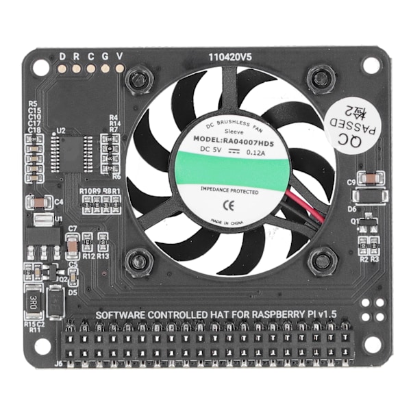 Køleventilatormodul med justerbar hastighed til Raspberry Pi 4B 3B+/3B