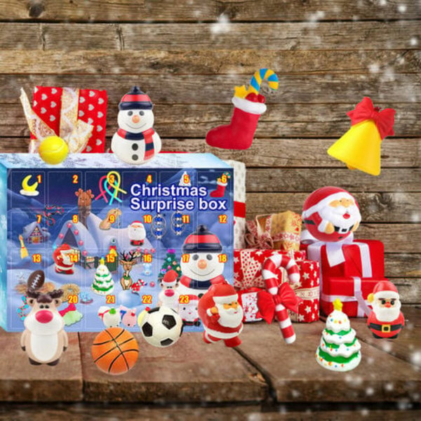 Fidget Legetøjs Sæt Jule Adventskalender Med 24 Antistress Legetøj Pakke Blind Box Anti Stress Relief Legetøj Børn Til Jul