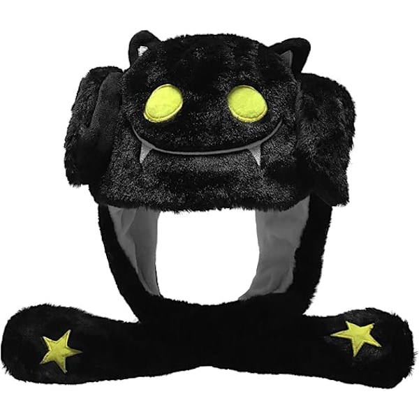 Rørlig hoppende hatt - Morsom plysj spøkelseshatt - Unisex øreklaffer - Bevegelige ører - Hatt for cosplay - Halloween - Julefest