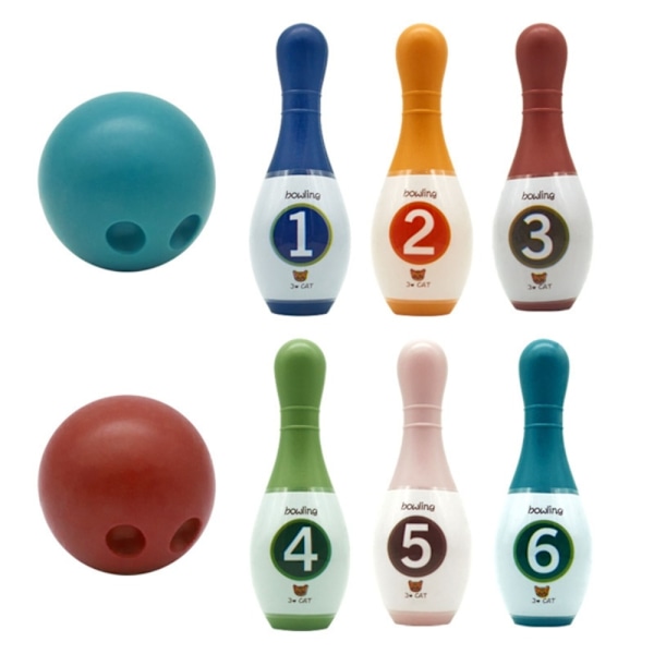 Barn Bowling Set Leksaker Pojkar Flickor med nummer 18CM
