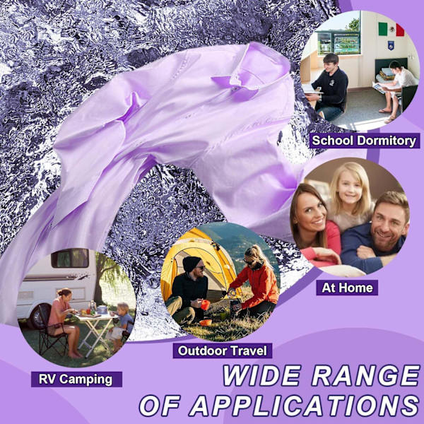 Kannettava pesukone, 11L 2-in-1-taittuva pesukone ja kuivausrumpu purple