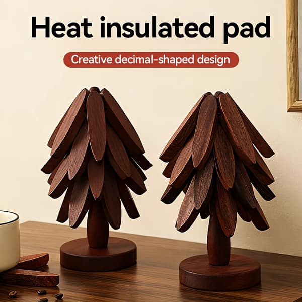 Bambus Varmeisolerende Træformede Bordunderlag Sæt med 5 5-piece set