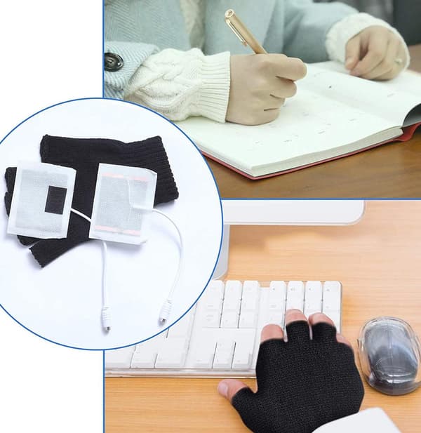 USB Opvarmede Handsker | Genopladelige Fingerløse Vintervanter Sort[JUN]
